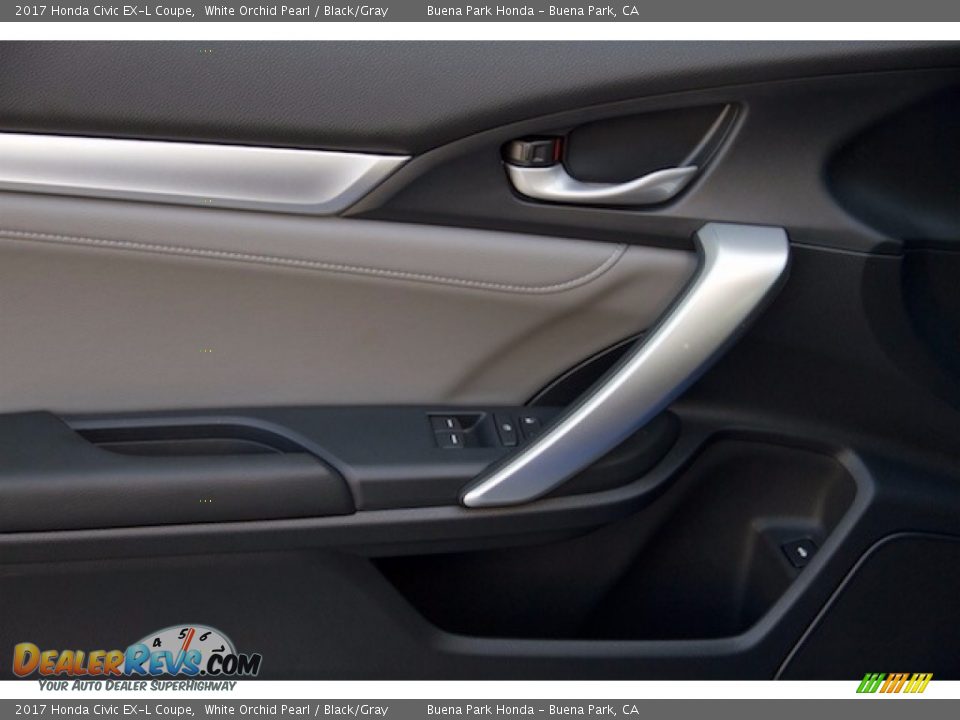 2017 Honda Civic EX-L Coupe White Orchid Pearl / Black/Gray Photo #7