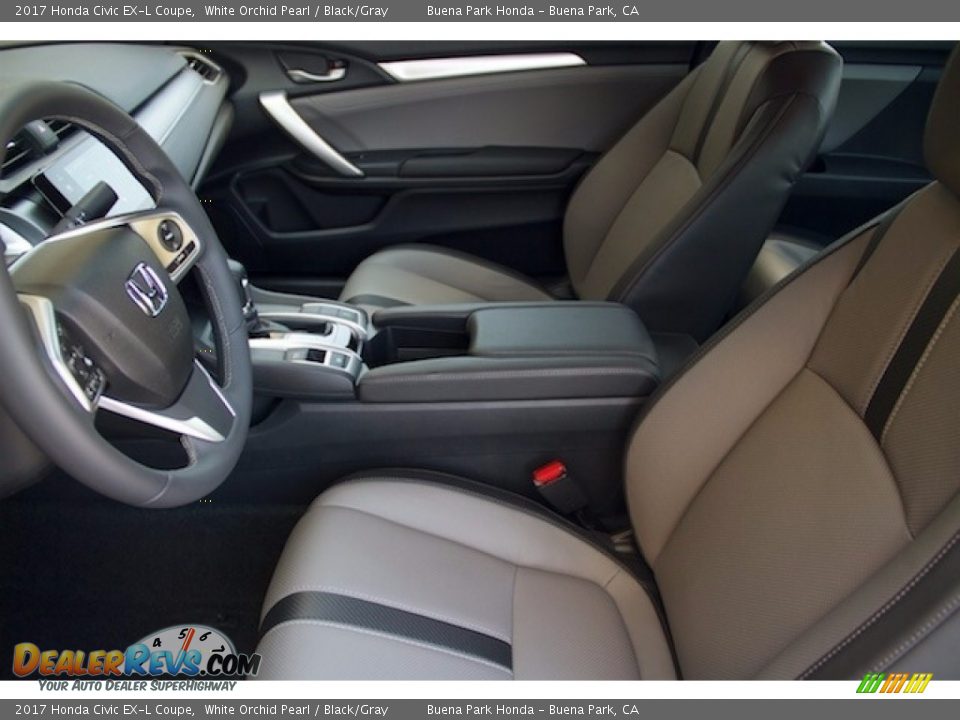 2017 Honda Civic EX-L Coupe White Orchid Pearl / Black/Gray Photo #8