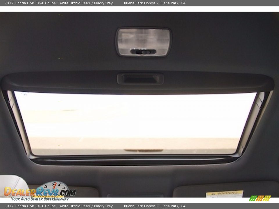 2017 Honda Civic EX-L Coupe White Orchid Pearl / Black/Gray Photo #12