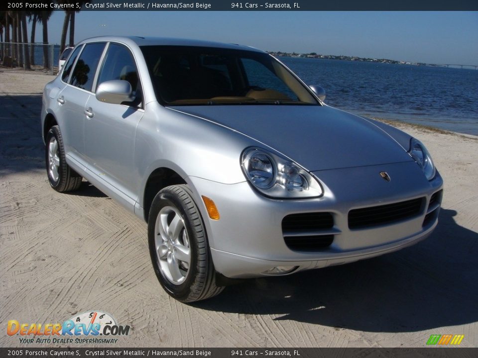 2005 Porsche Cayenne S Crystal Silver Metallic / Havanna/Sand Beige Photo #1