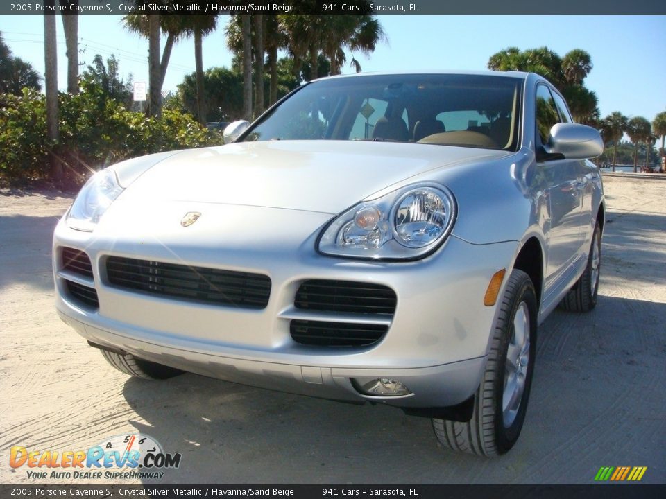2005 Porsche Cayenne S Crystal Silver Metallic / Havanna/Sand Beige Photo #31