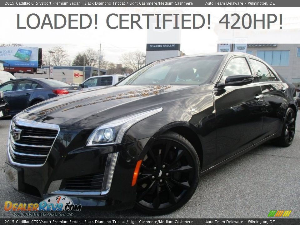 2015 Cadillac CTS Vsport Premium Sedan Black Diamond Tricoat / Light Cashmere/Medium Cashmere Photo #1