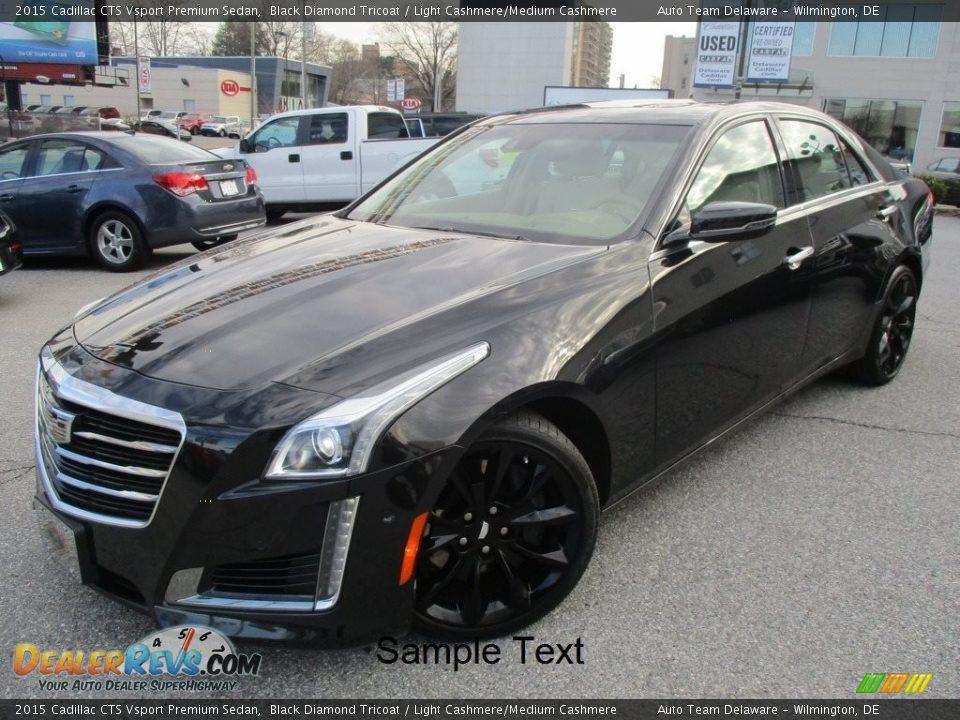 2015 Cadillac CTS Vsport Premium Sedan Black Diamond Tricoat / Light Cashmere/Medium Cashmere Photo #2