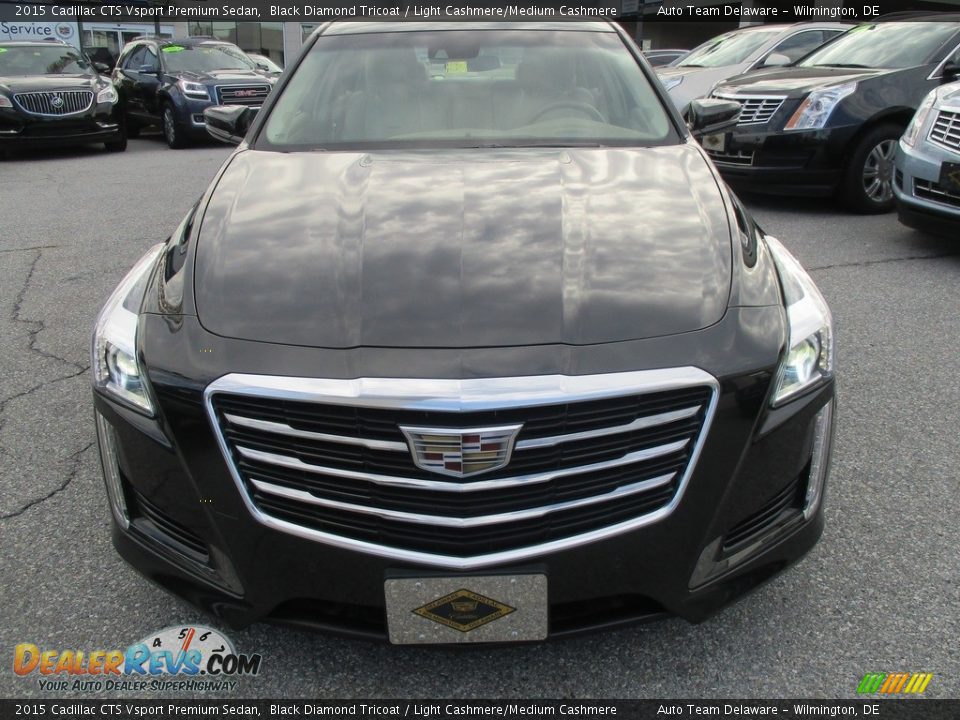 2015 Cadillac CTS Vsport Premium Sedan Black Diamond Tricoat / Light Cashmere/Medium Cashmere Photo #9