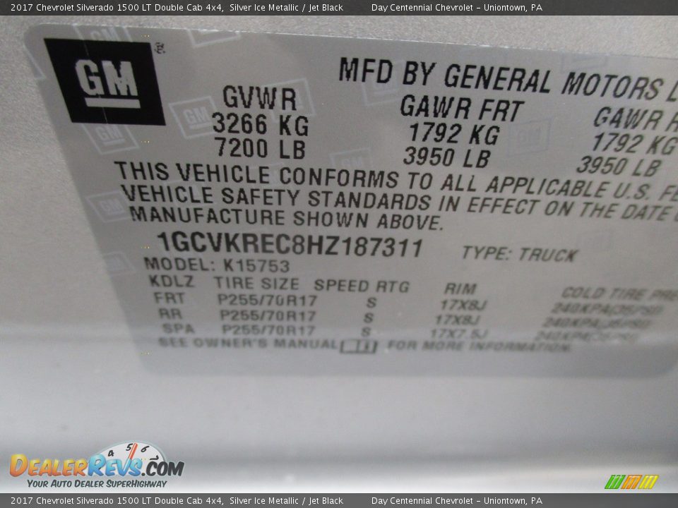 2017 Chevrolet Silverado 1500 LT Double Cab 4x4 Silver Ice Metallic / Jet Black Photo #19