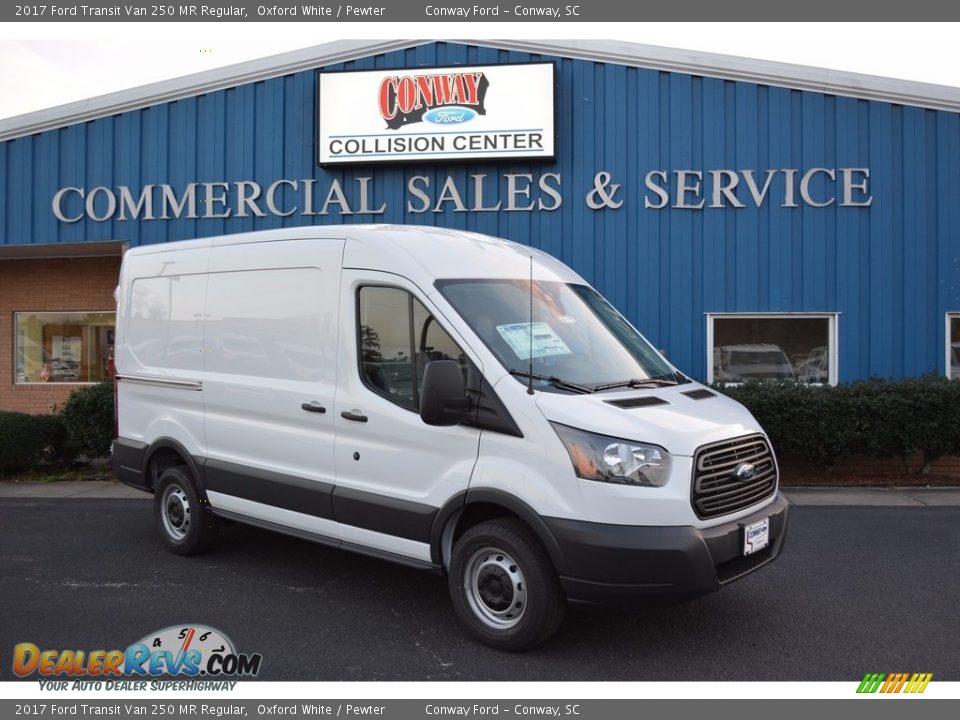 2017 Ford Transit Van 250 MR Regular Oxford White / Pewter Photo #1