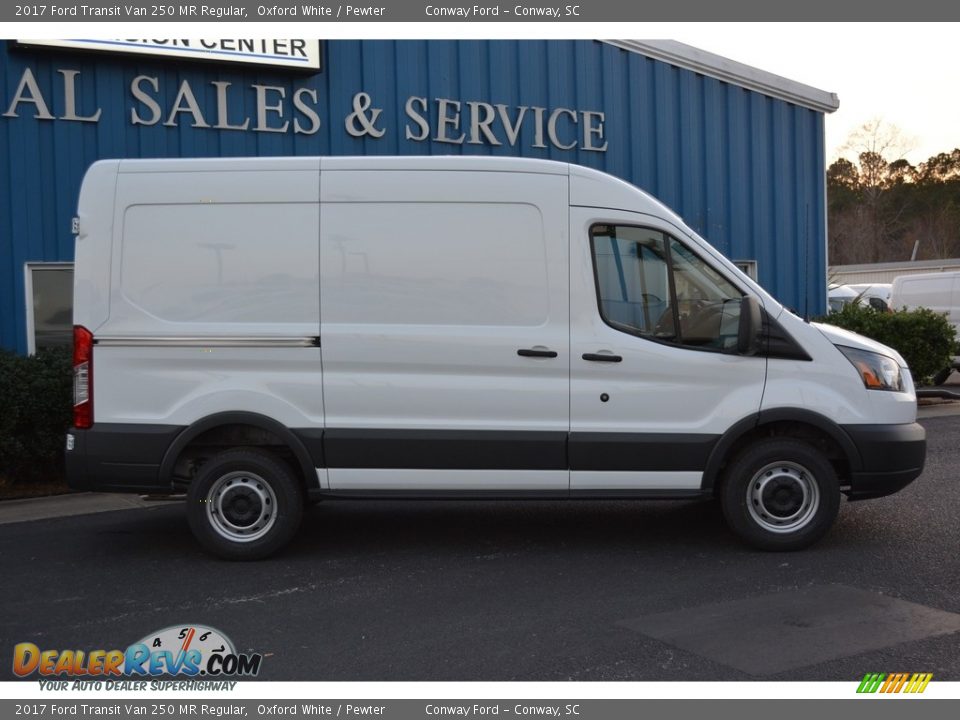 2017 Ford Transit Van 250 MR Regular Oxford White / Pewter Photo #2