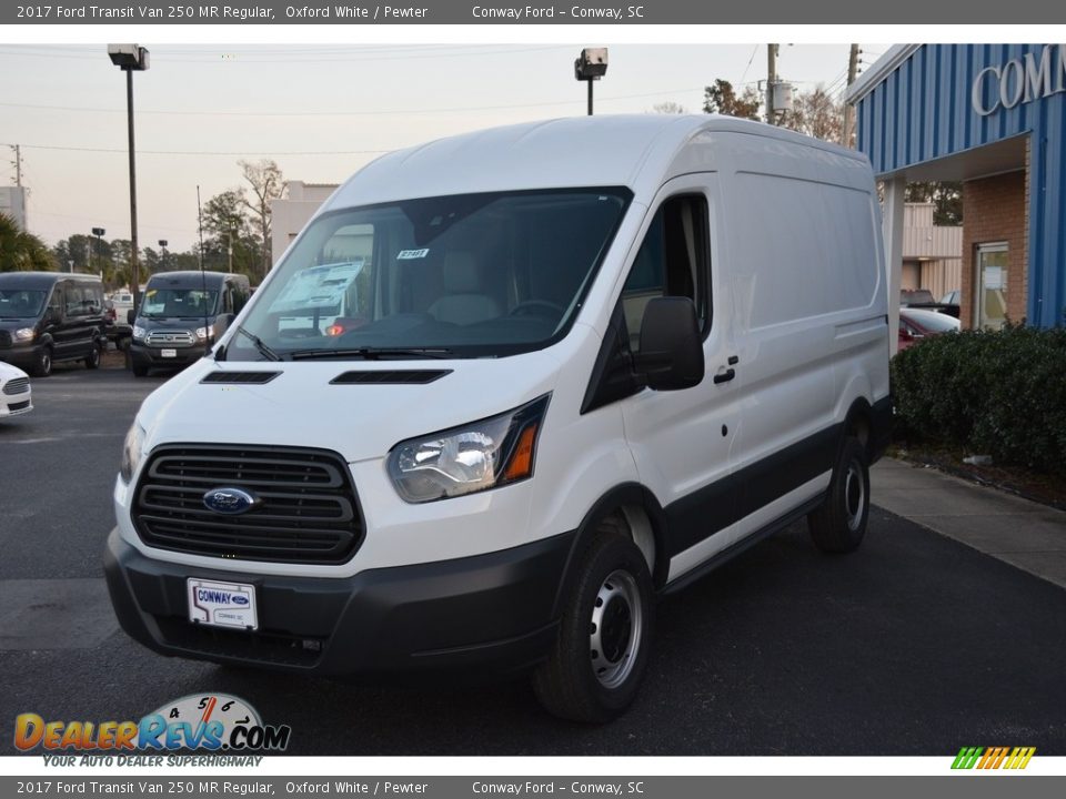 2017 Ford Transit Van 250 MR Regular Oxford White / Pewter Photo #8