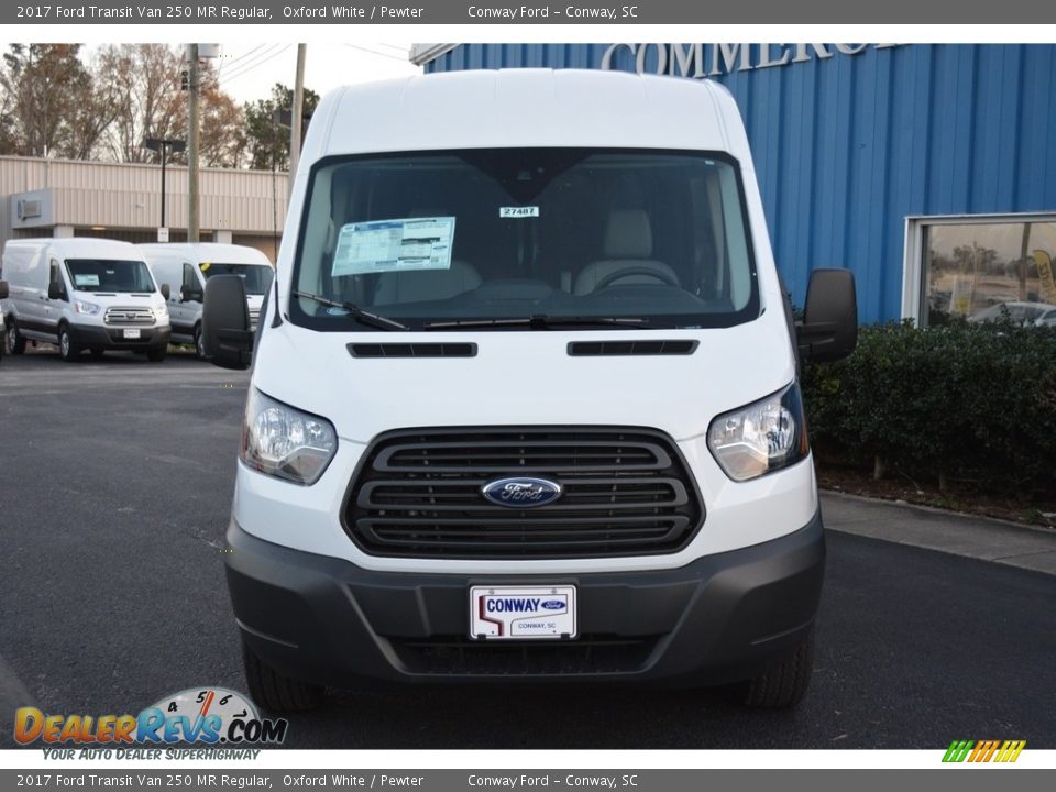 2017 Ford Transit Van 250 MR Regular Oxford White / Pewter Photo #9