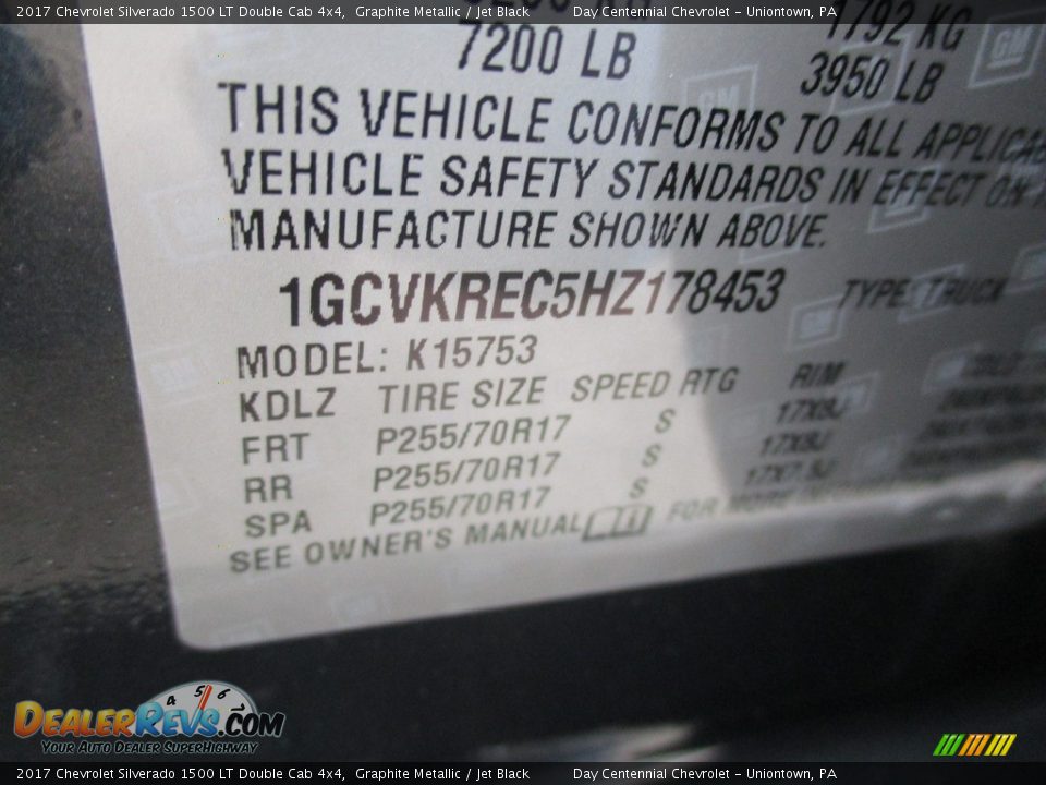 2017 Chevrolet Silverado 1500 LT Double Cab 4x4 Graphite Metallic / Jet Black Photo #19