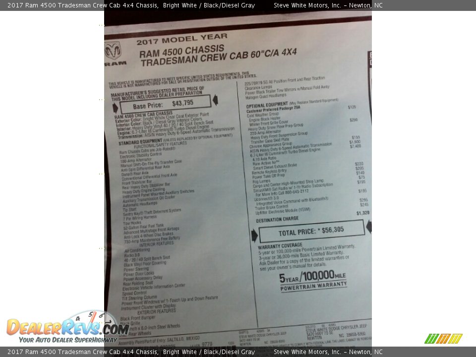 2017 Ram 4500 Tradesman Crew Cab 4x4 Chassis Bright White / Black/Diesel Gray Photo #21