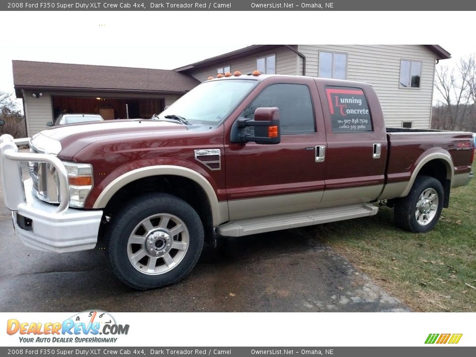 2008 Ford F350 Super Duty XLT Crew Cab 4x4 Dark Toreador Red / Camel Photo #1
