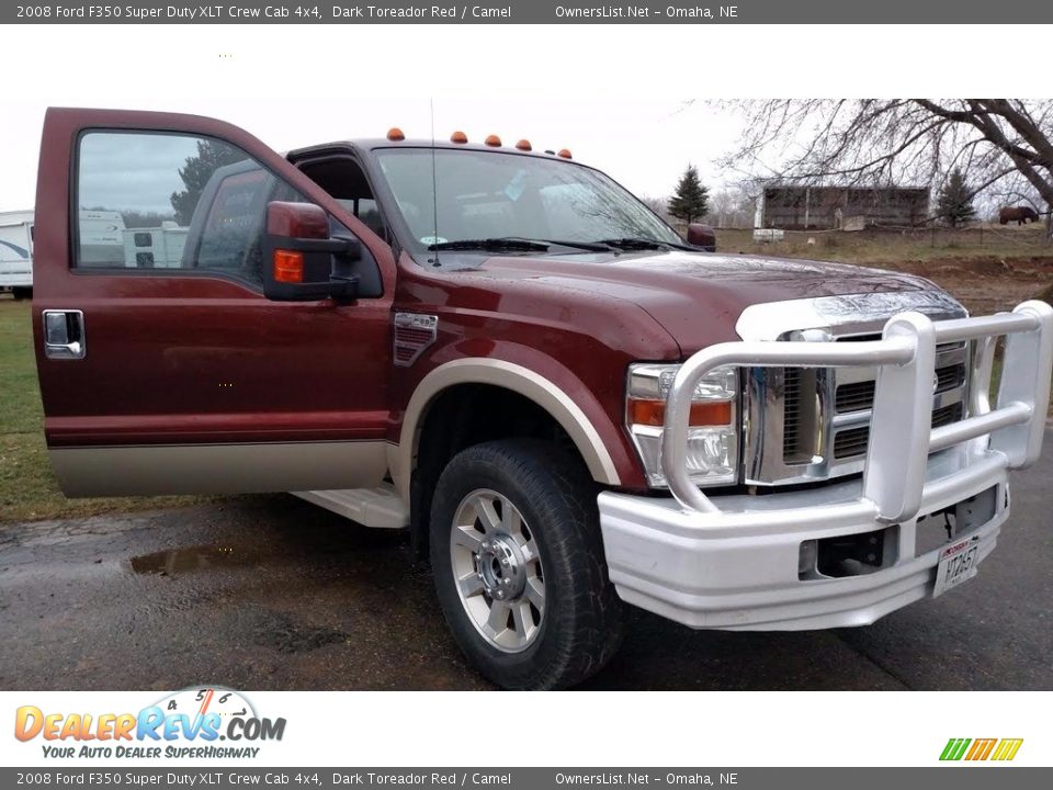 2008 Ford F350 Super Duty XLT Crew Cab 4x4 Dark Toreador Red / Camel Photo #2