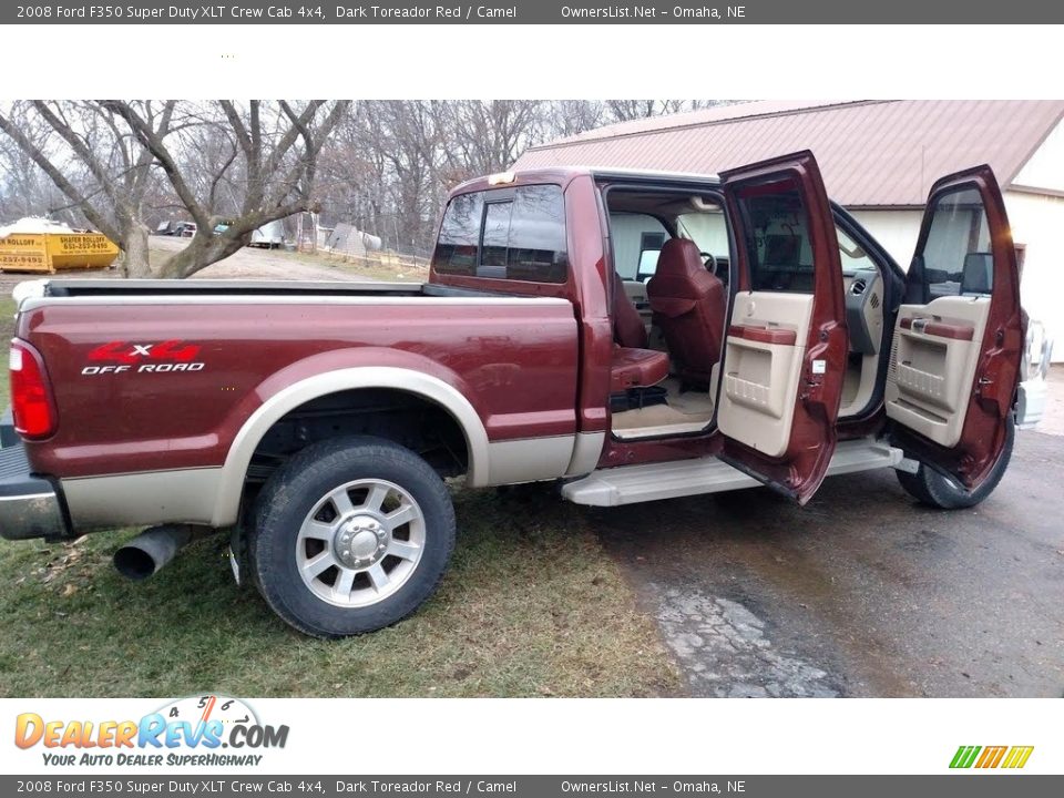 2008 Ford F350 Super Duty XLT Crew Cab 4x4 Dark Toreador Red / Camel Photo #3