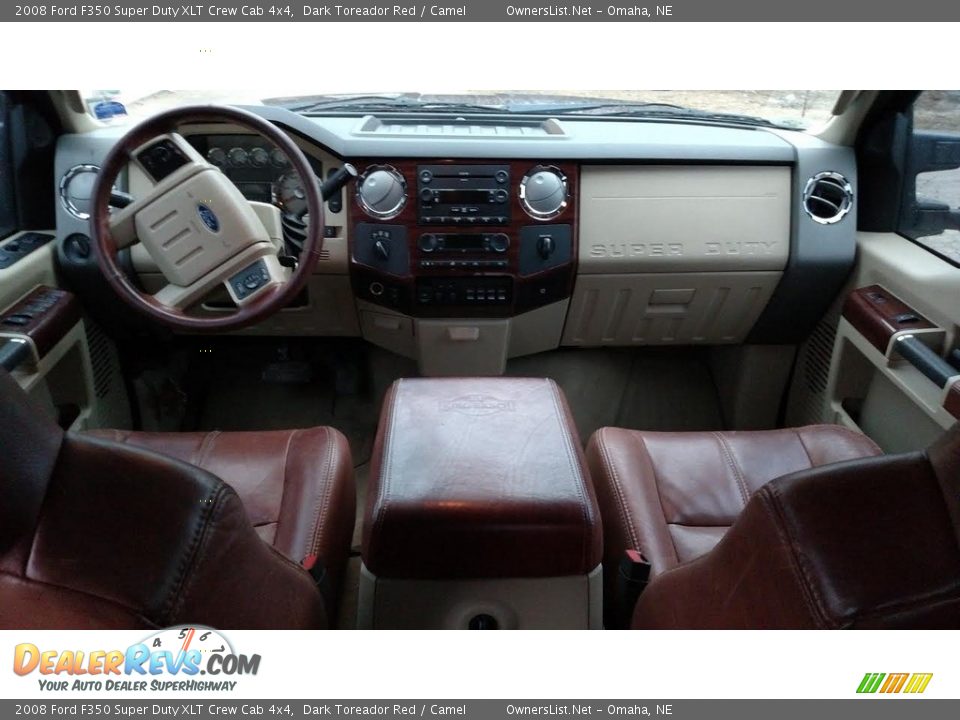 2008 Ford F350 Super Duty XLT Crew Cab 4x4 Dark Toreador Red / Camel Photo #9