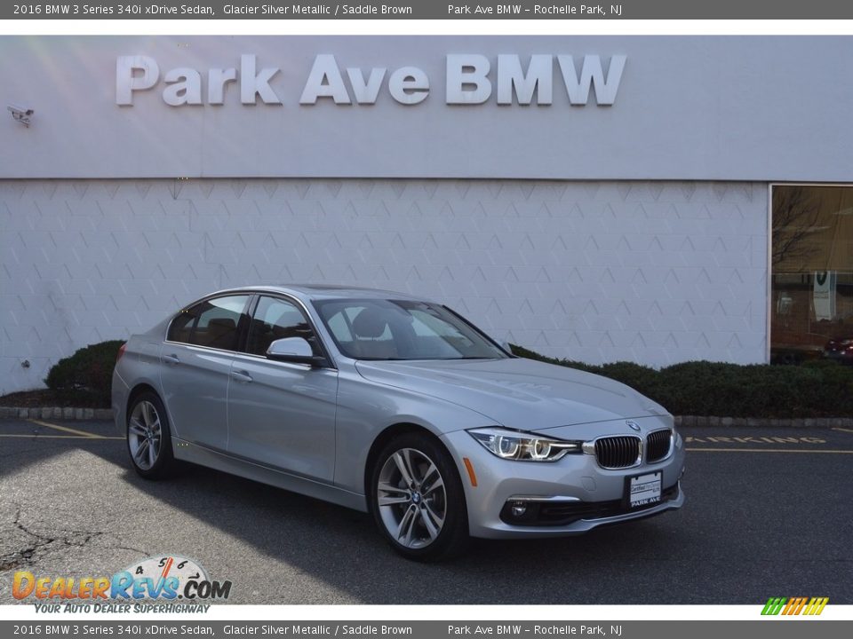 2016 BMW 3 Series 340i xDrive Sedan Glacier Silver Metallic / Saddle Brown Photo #1