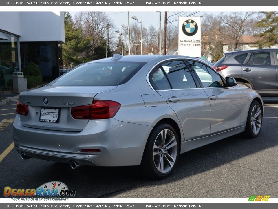 2016 BMW 3 Series 340i xDrive Sedan Glacier Silver Metallic / Saddle Brown Photo #3