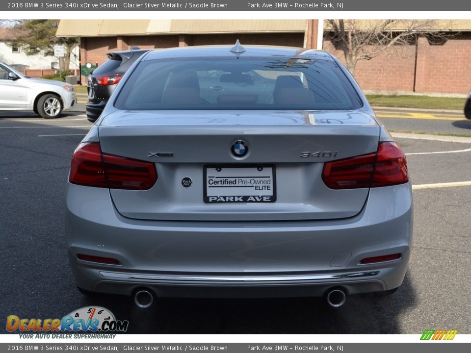 2016 BMW 3 Series 340i xDrive Sedan Glacier Silver Metallic / Saddle Brown Photo #4