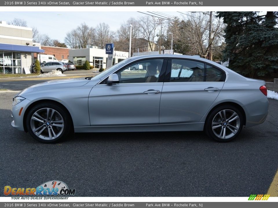 2016 BMW 3 Series 340i xDrive Sedan Glacier Silver Metallic / Saddle Brown Photo #5