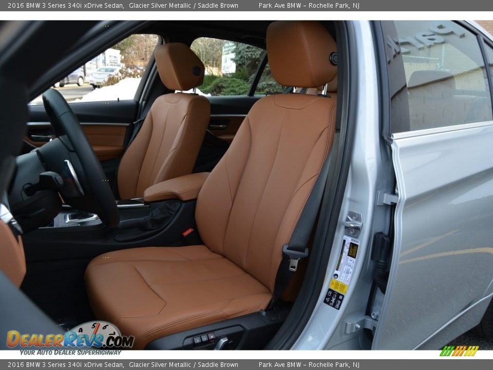 2016 BMW 3 Series 340i xDrive Sedan Glacier Silver Metallic / Saddle Brown Photo #13