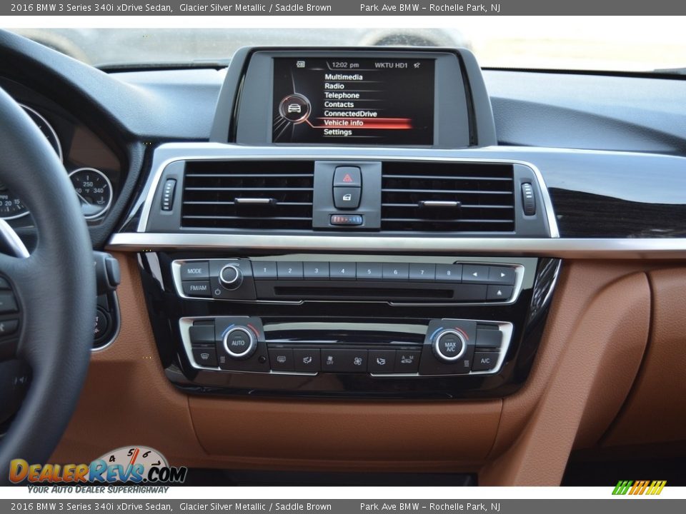2016 BMW 3 Series 340i xDrive Sedan Glacier Silver Metallic / Saddle Brown Photo #16