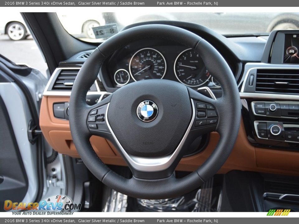 2016 BMW 3 Series 340i xDrive Sedan Glacier Silver Metallic / Saddle Brown Photo #18
