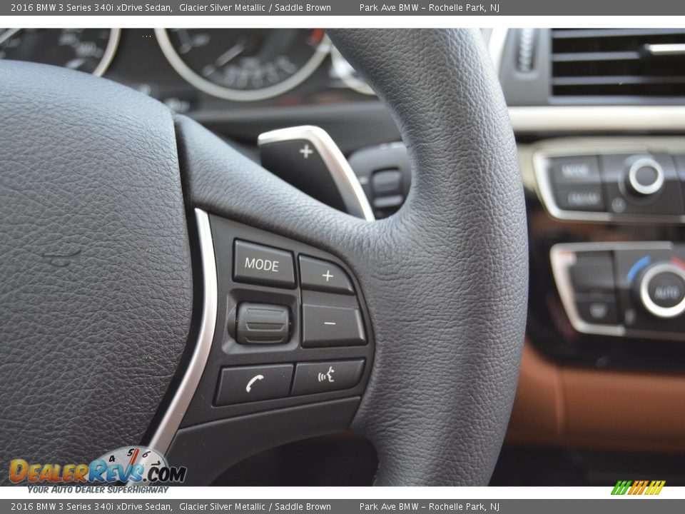 2016 BMW 3 Series 340i xDrive Sedan Glacier Silver Metallic / Saddle Brown Photo #20