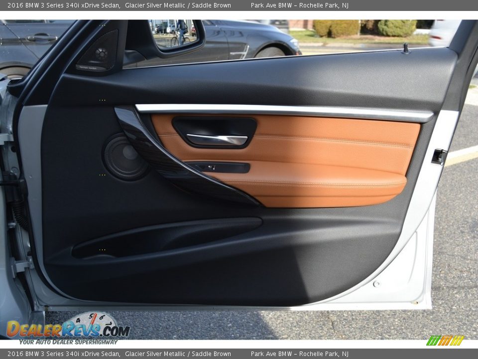 2016 BMW 3 Series 340i xDrive Sedan Glacier Silver Metallic / Saddle Brown Photo #25