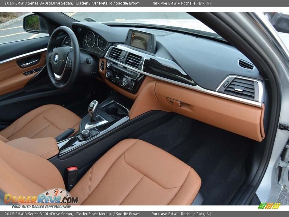 2016 BMW 3 Series 340i xDrive Sedan Glacier Silver Metallic / Saddle Brown Photo #26