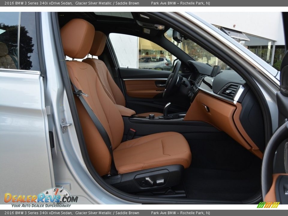 2016 BMW 3 Series 340i xDrive Sedan Glacier Silver Metallic / Saddle Brown Photo #27