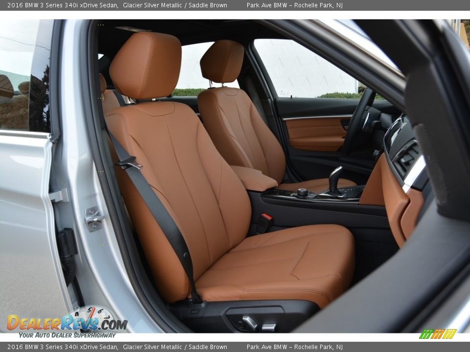 2016 BMW 3 Series 340i xDrive Sedan Glacier Silver Metallic / Saddle Brown Photo #28