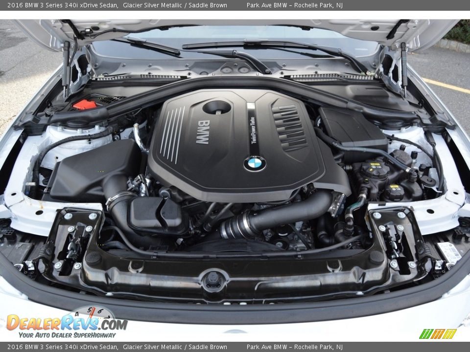 2016 BMW 3 Series 340i xDrive Sedan Glacier Silver Metallic / Saddle Brown Photo #29