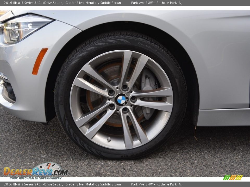 2016 BMW 3 Series 340i xDrive Sedan Glacier Silver Metallic / Saddle Brown Photo #31