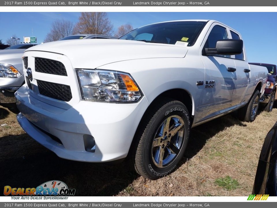 2017 Ram 1500 Express Quad Cab Bright White / Black/Diesel Gray Photo #1