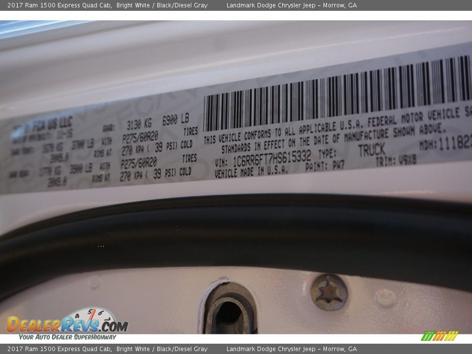 2017 Ram 1500 Express Quad Cab Bright White / Black/Diesel Gray Photo #8