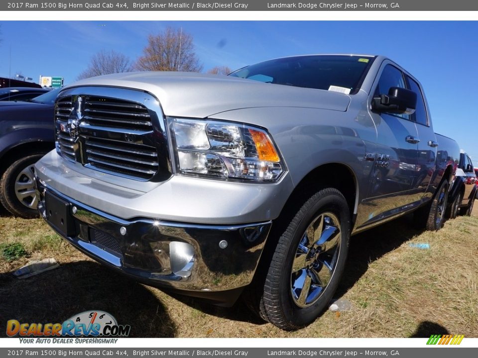 2017 Ram 1500 Big Horn Quad Cab 4x4 Bright Silver Metallic / Black/Diesel Gray Photo #1