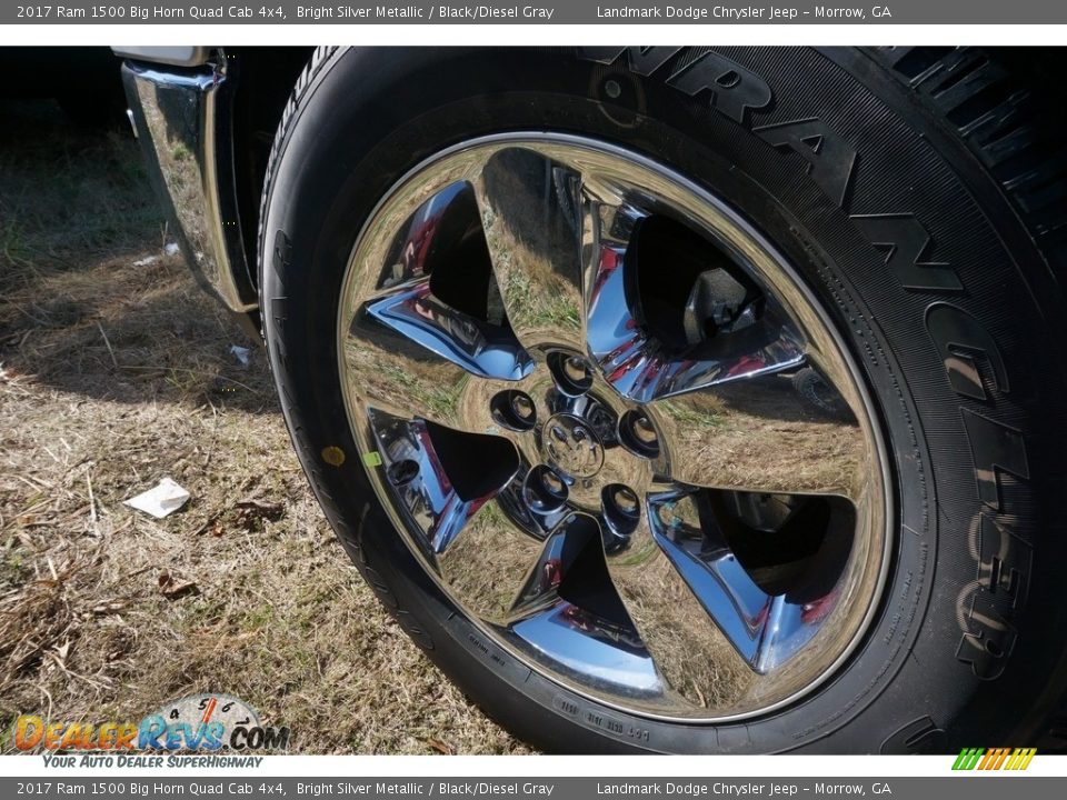 2017 Ram 1500 Big Horn Quad Cab 4x4 Bright Silver Metallic / Black/Diesel Gray Photo #3