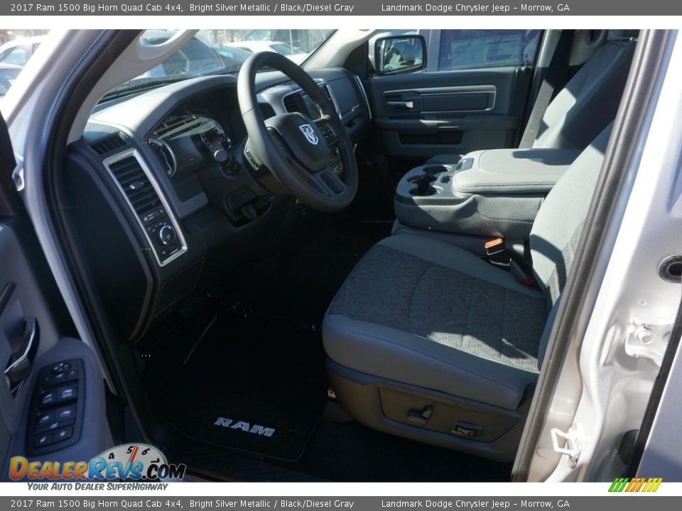 2017 Ram 1500 Big Horn Quad Cab 4x4 Bright Silver Metallic / Black/Diesel Gray Photo #5