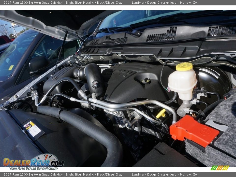 2017 Ram 1500 Big Horn Quad Cab 4x4 Bright Silver Metallic / Black/Diesel Gray Photo #7