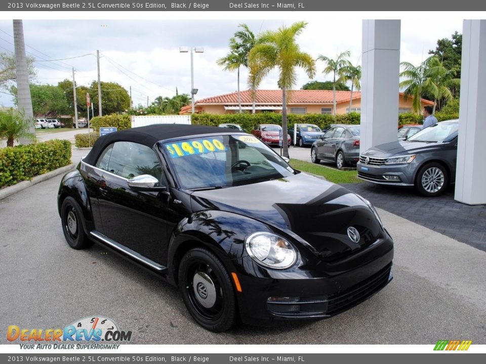 2013 Volkswagen Beetle 2.5L Convertible 50s Edition Black / Beige Photo #1