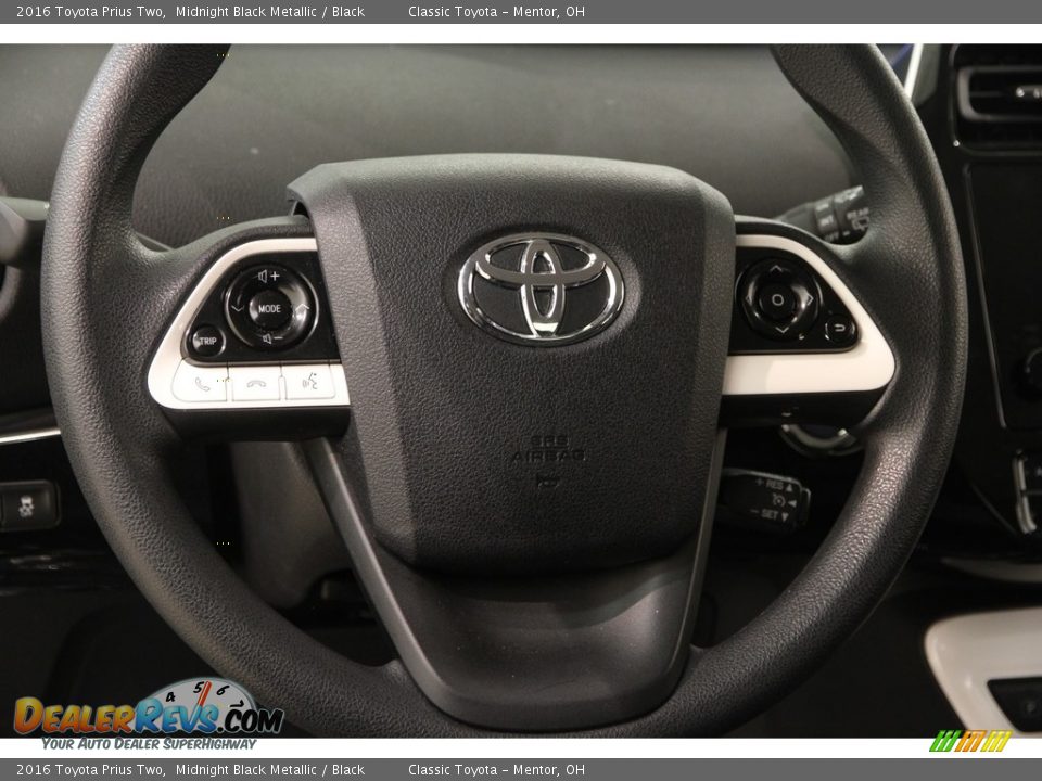 2016 Toyota Prius Two Midnight Black Metallic / Black Photo #6