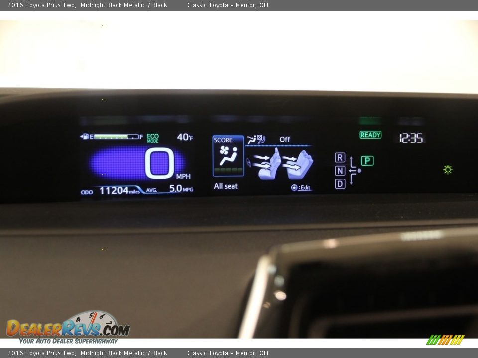 2016 Toyota Prius Two Midnight Black Metallic / Black Photo #7