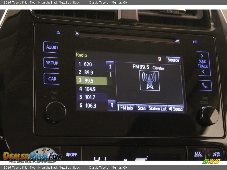 2016 Toyota Prius Two Midnight Black Metallic / Black Photo #9