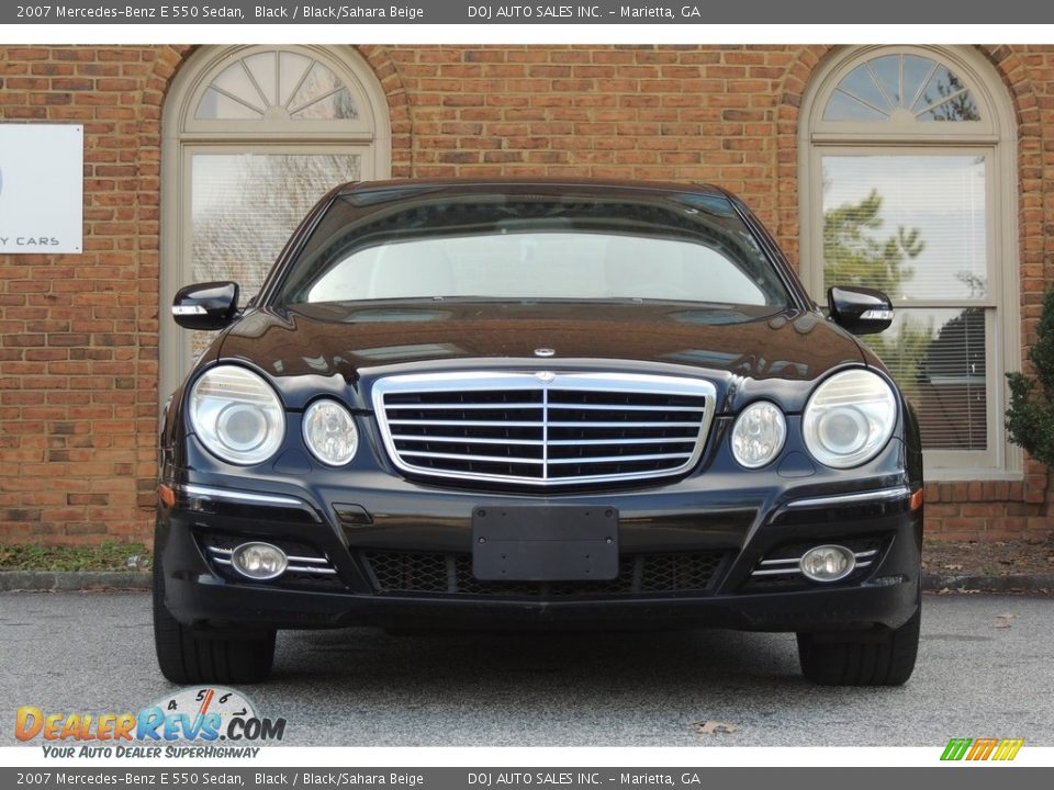 2007 Mercedes-Benz E 550 Sedan Black / Black/Sahara Beige Photo #7