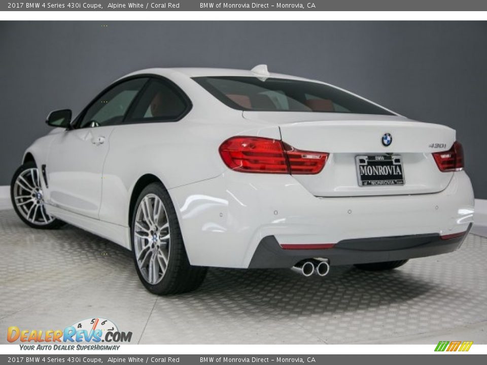 2017 BMW 4 Series 430i Coupe Alpine White / Coral Red Photo #3