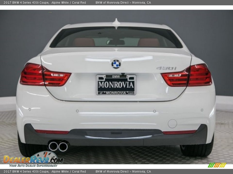 2017 BMW 4 Series 430i Coupe Alpine White / Coral Red Photo #4