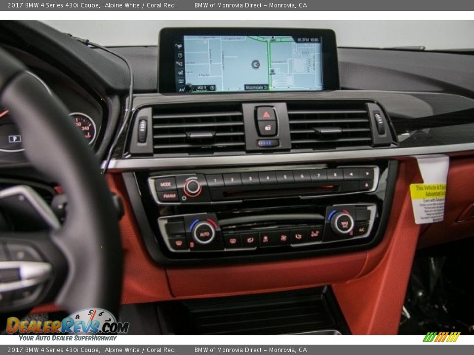 2017 BMW 4 Series 430i Coupe Alpine White / Coral Red Photo #5