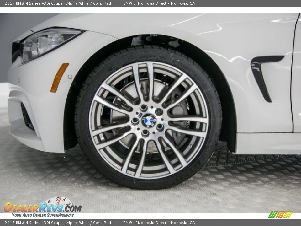 2017 BMW 4 Series 430i Coupe Alpine White / Coral Red Photo #9