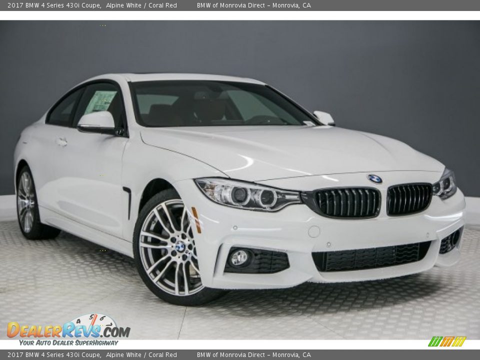 2017 BMW 4 Series 430i Coupe Alpine White / Coral Red Photo #12