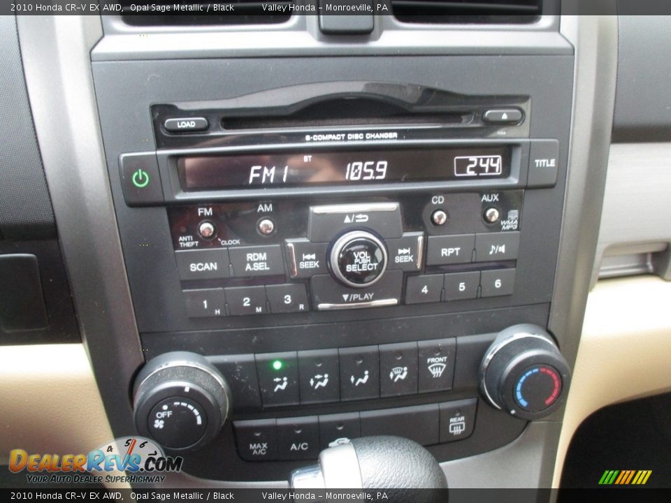 2010 Honda CR-V EX AWD Opal Sage Metallic / Black Photo #15